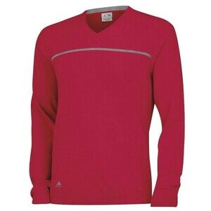 Adidas Core Golf Men's V-Neck Knit Pullover Sweater Red/Gray Size‎ S